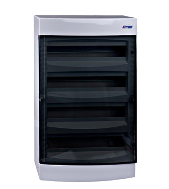 Opbouwkast 4x 18MOD transparante deur IP40