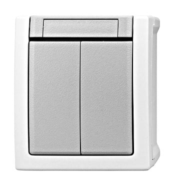 Serieschakelaar veerklemmen IP54 grijs