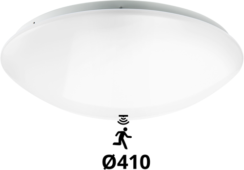 Wandarmatuur Polo G2 IP44 22W 3000K-4000K-6000K 3-CCT 1950-2150lm Ø410 (1x32W) +Bewegingssensor