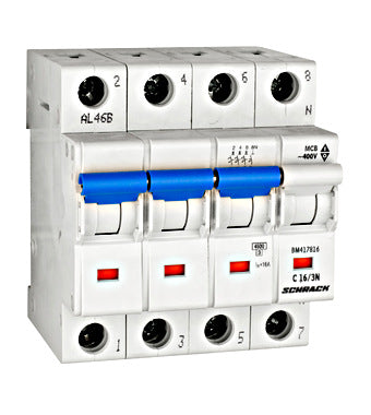 Beveiligingsautomaat BMS4 kar. C 16A 3P+N 4,5kA
