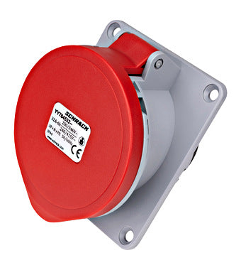 CEE-Stopcontact inbouw 5P 32A 400V 6h IP44 15° rood/ grijs