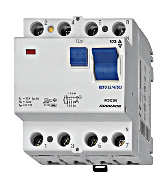Differentieelschakelaar BCF6 63A 4P 30mA type A 6kA