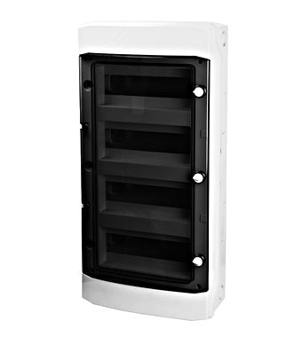 Opbouwkast 4x 12MOD transparante deur IP65