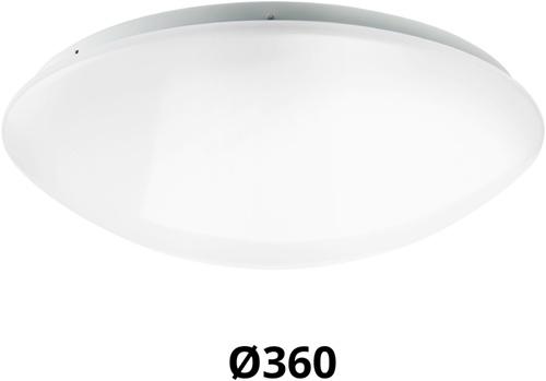Wandarmatuur Polo G2 IP44 18W 3000K-4000K-6000K 3-CCT 1550-1700lm Ø360 (1x26W)