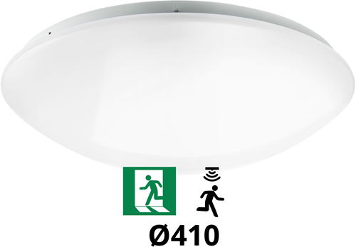 Wandarmatuur Polo G2 IP44 22W 3000K-4000K-6000K 3-CCT 1950-2150lm Ø410 (2x18W) +Bewegingssensor & Noodmodule 3 uur