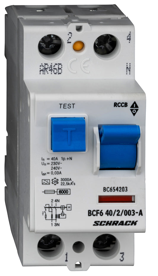 Differentieelschakelaar BCF6 40A 2P 30mA type A 6kA
